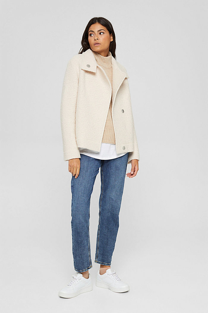 Con lana: chaqueta de rizo con cuello alto, ICE, detail image number 6