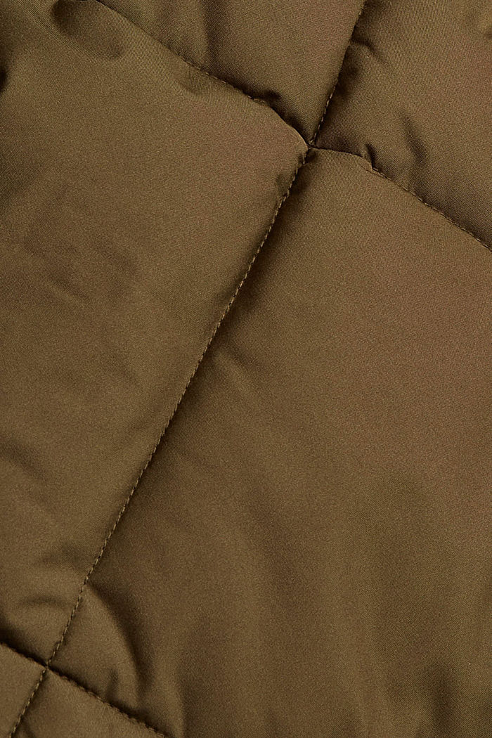 Reciclados: abrigo acolchado con cuello de solapas, DARK KHAKI, detail image number 4