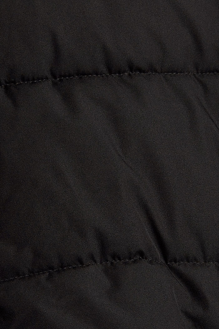 Recycled: quilted coat with a hood, BLACK, detail image number 4
