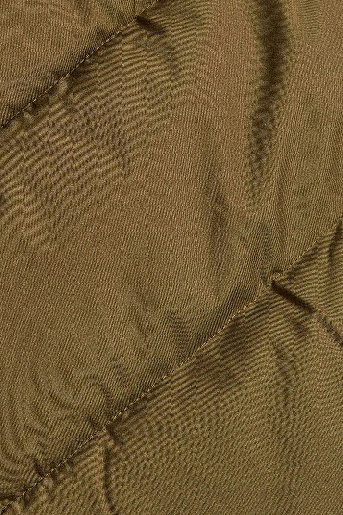 Recycled: quilted coat with a hood, DARK KHAKI, detail image number 4