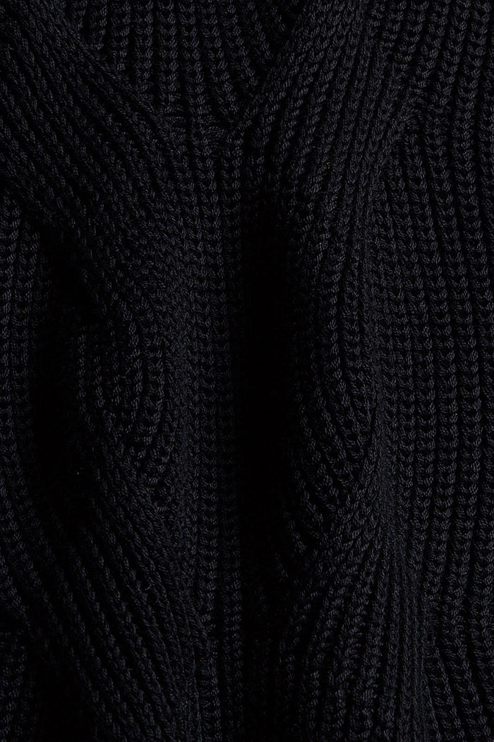 Patterned knit jumper made of organic cotton, BLACK, detail image number 4