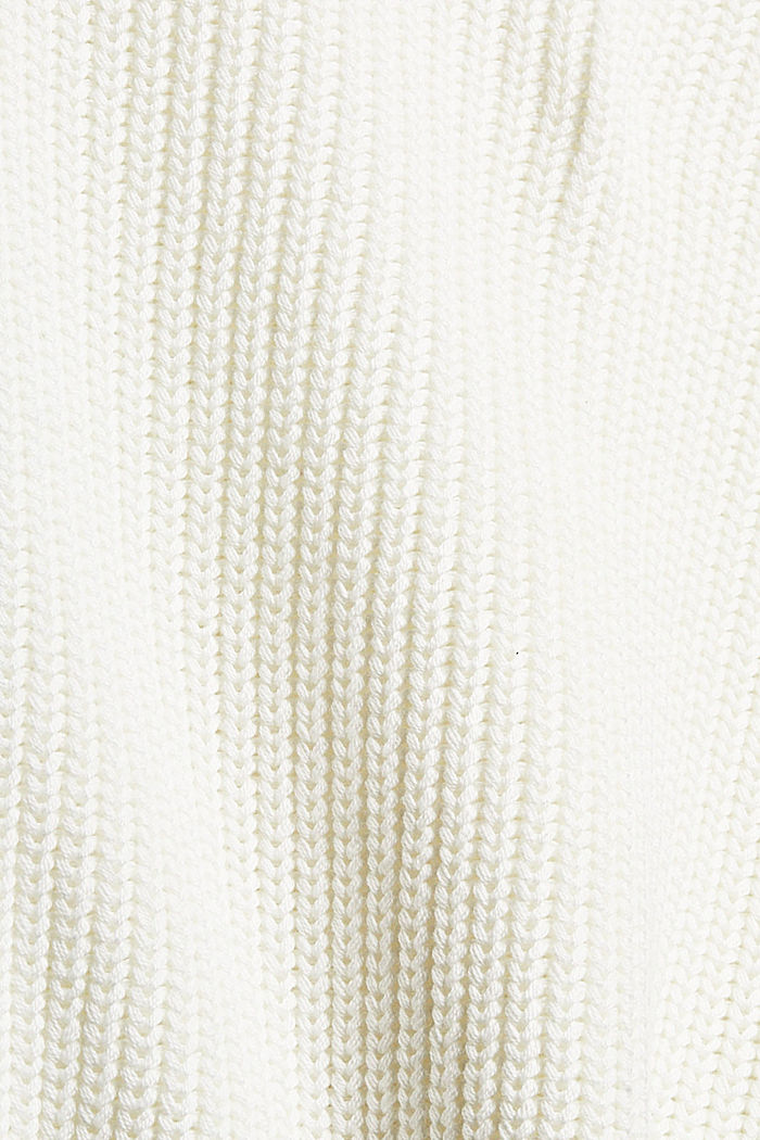 Patterned knit jumper made of organic cotton, OFF WHITE, detail image number 4