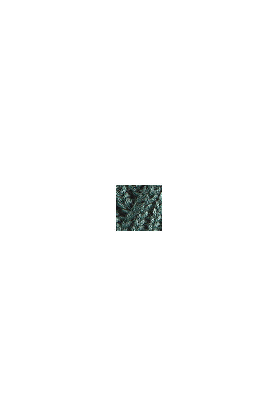 Mønsterstrik-pullover af økologisk bomuld, TEAL BLUE, swatch