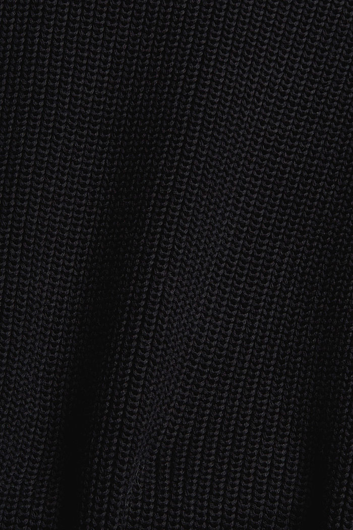 Stand-up collar jumper in organic cotton, BLACK, detail image number 4