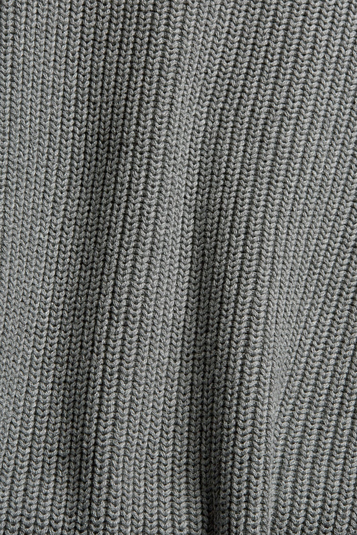 Stand-up collar jumper in organic cotton, GUNMETAL, detail image number 4