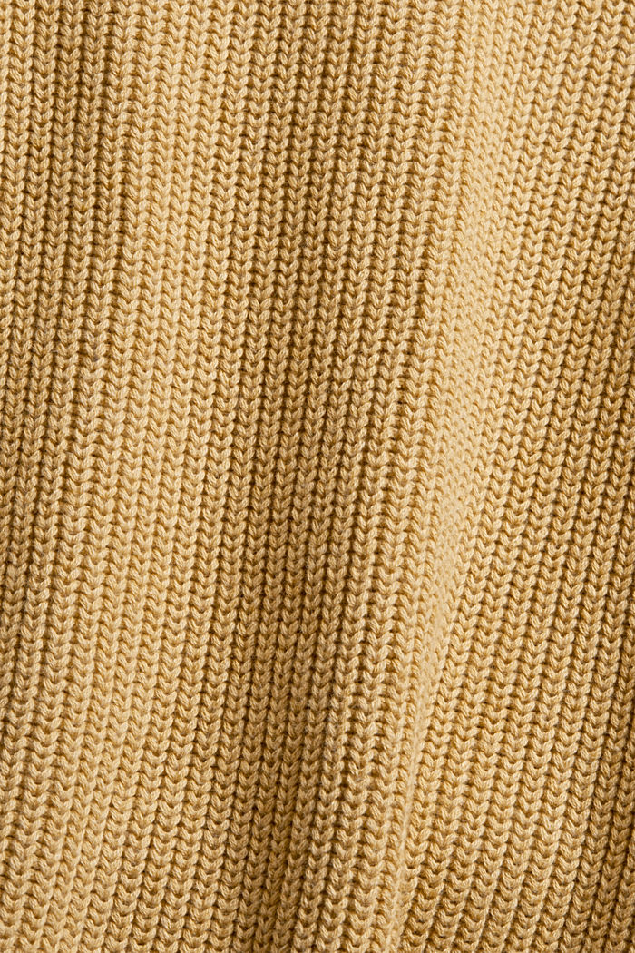 Stand-up collar jumper in organic cotton, KHAKI BEIGE, detail image number 4