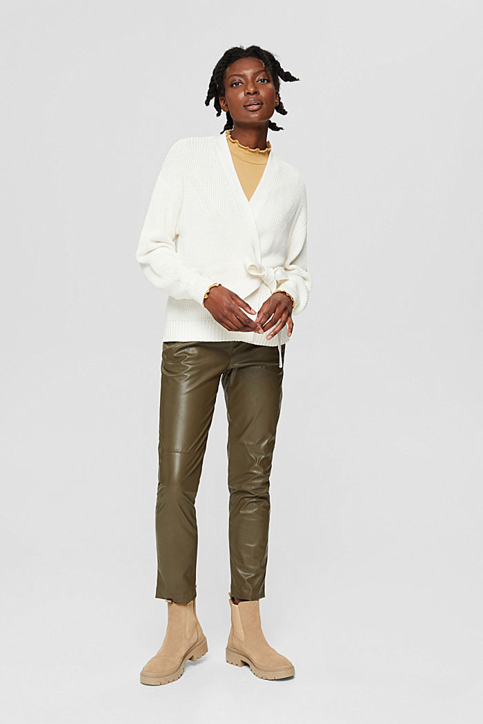 Cardigan mit Bindebändern, Organic Cotton, OFF WHITE, detail image number 6