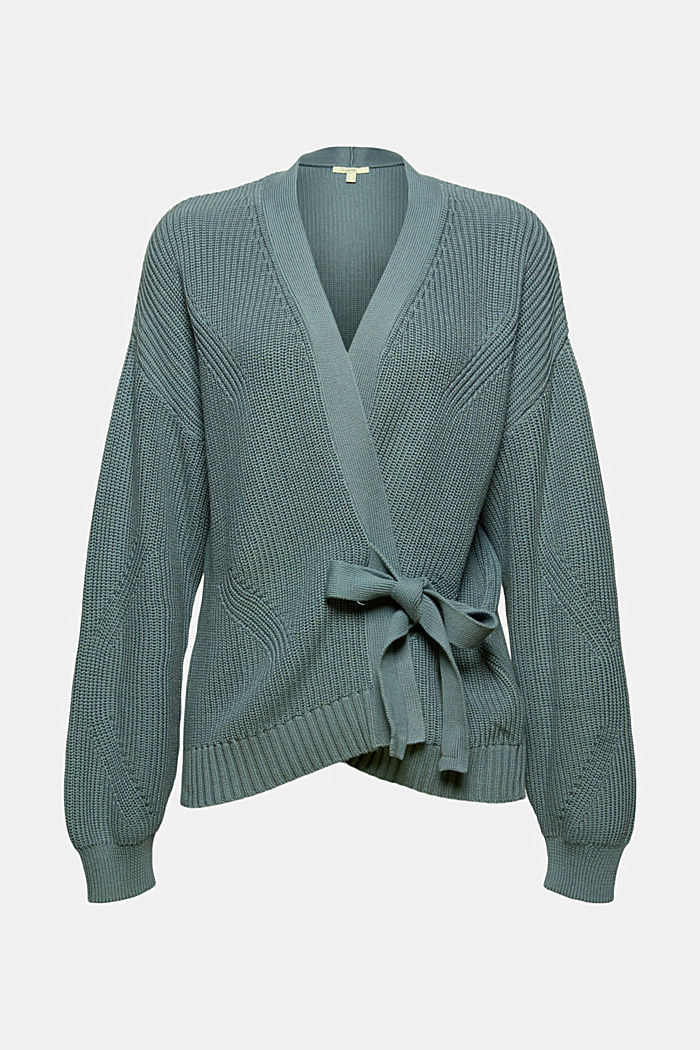 Vest met strikkoordjes, organic cotton, TEAL BLUE, detail image number 8