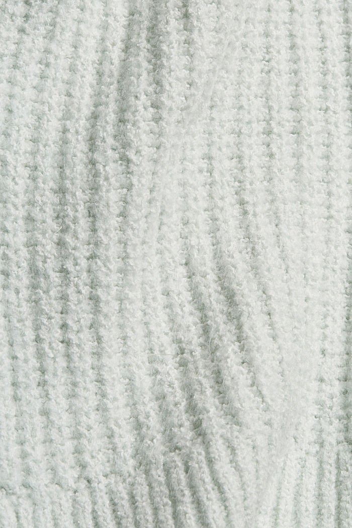 Ribgebreide trui van een mix van biologisch katoen, LIGHT TURQUOISE, detail image number 4