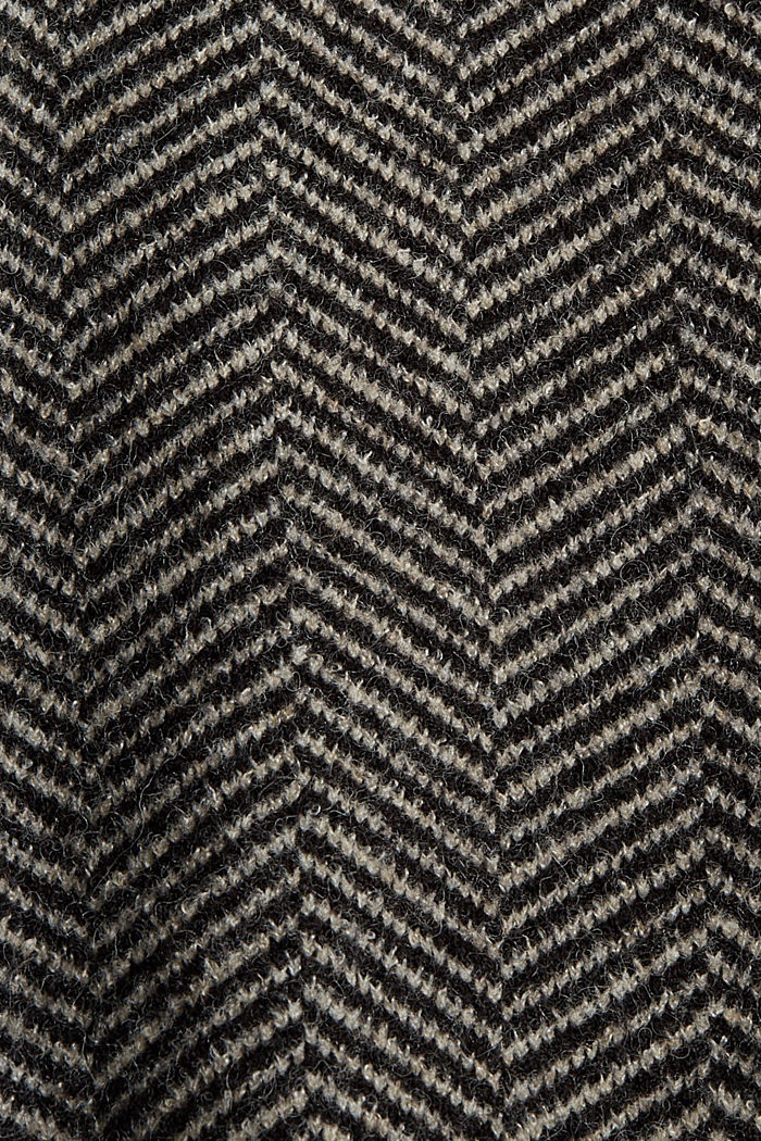 Met wol: visgraattrui, BLACK, detail image number 4