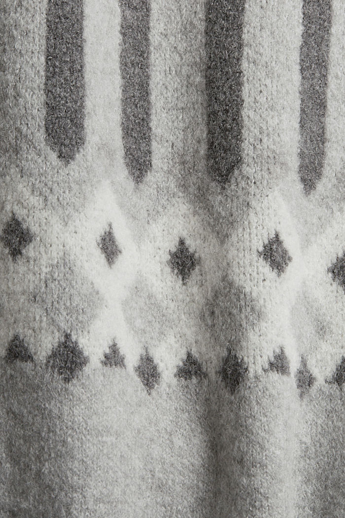 With wool: jumper with jacquard pattern, LIGHT GREY, detail image number 4
