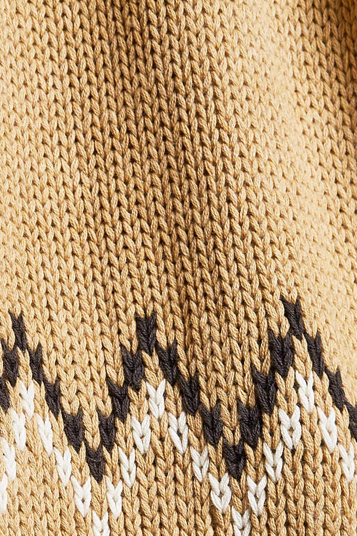 Noorse trui van biologisch katoen, KHAKI BEIGE, detail image number 4