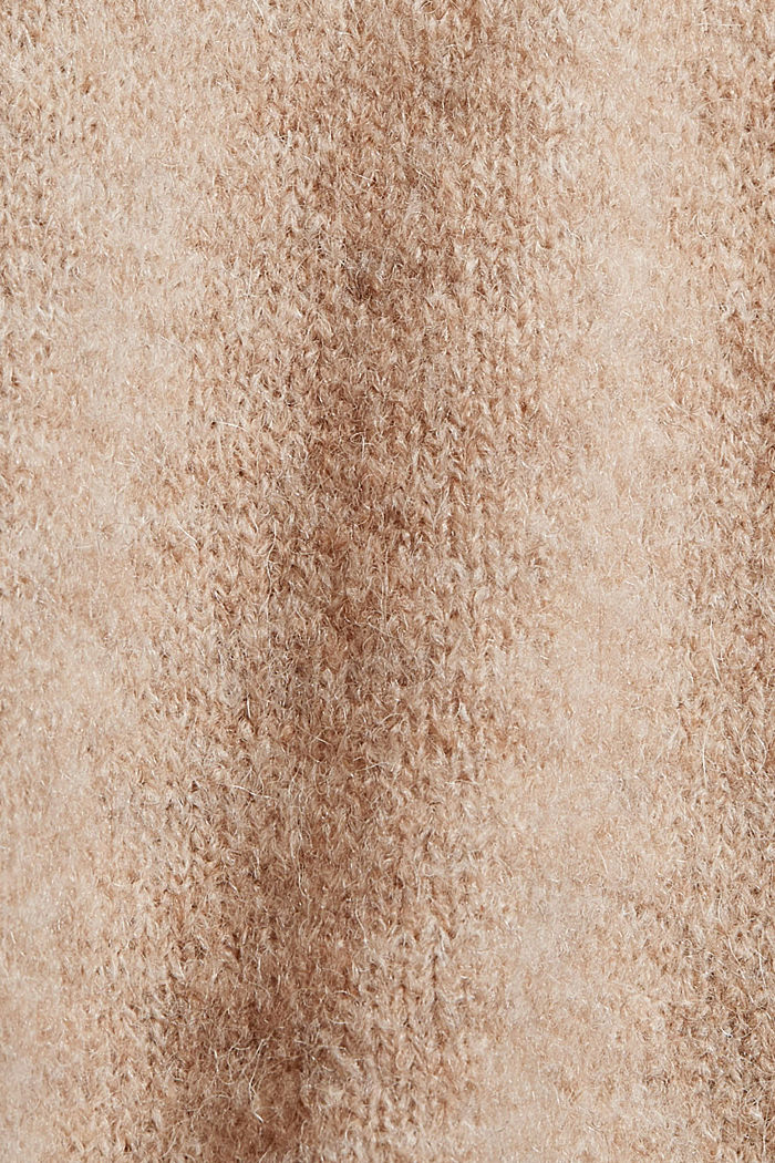 Long cardigan in a wool/alpaca blend, KHAKI BEIGE, detail image number 4