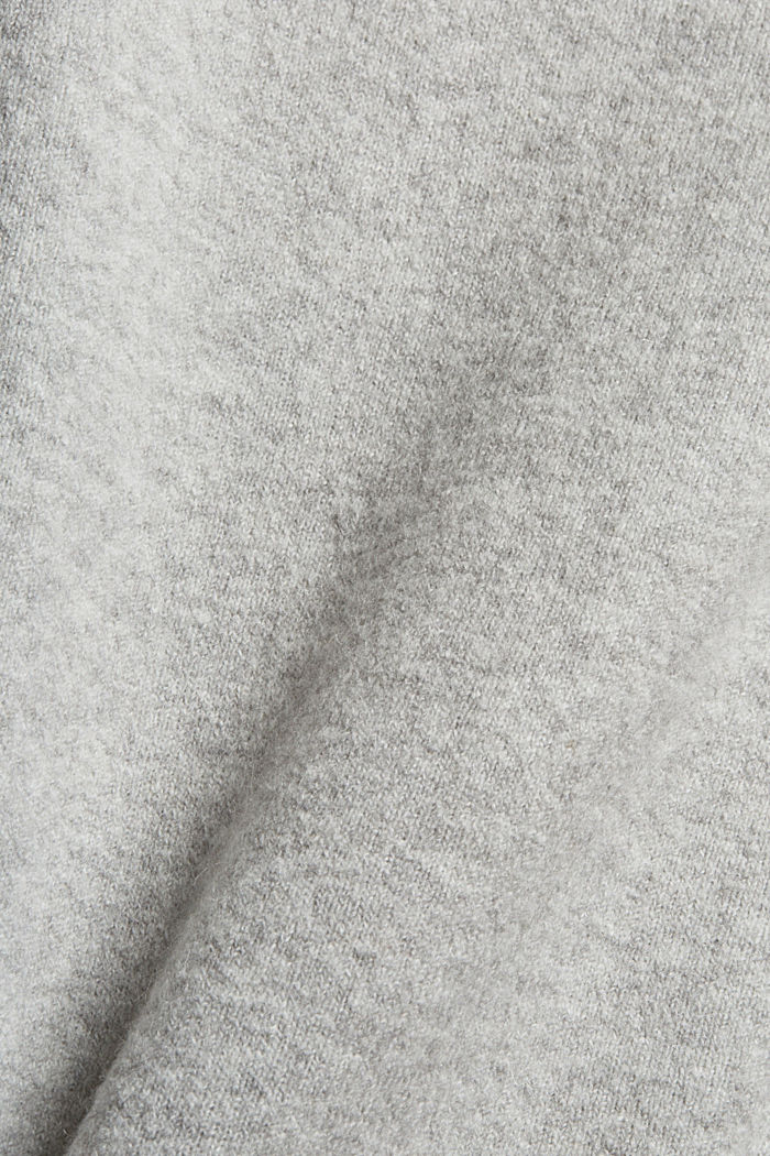 Wool blend: jumper with balloon sleeves, LIGHT GREY, detail image number 4