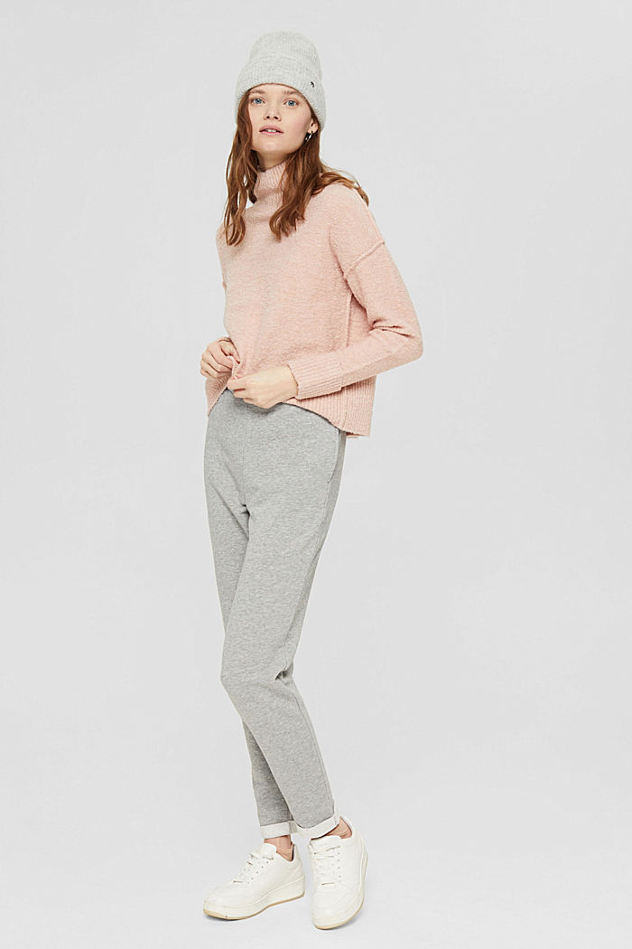 Wool blend: Jumper with a stand-up collar, PASTEL PINK, detail image number 1