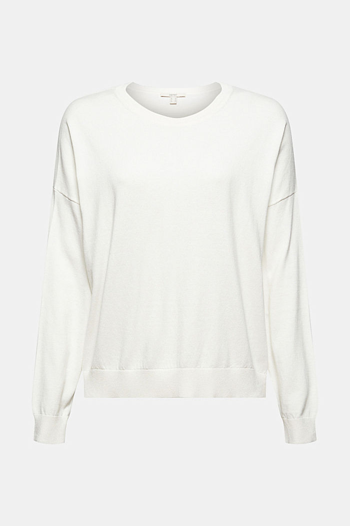Jumper made of blended organic cotton, NEW OFF WHITE, overview