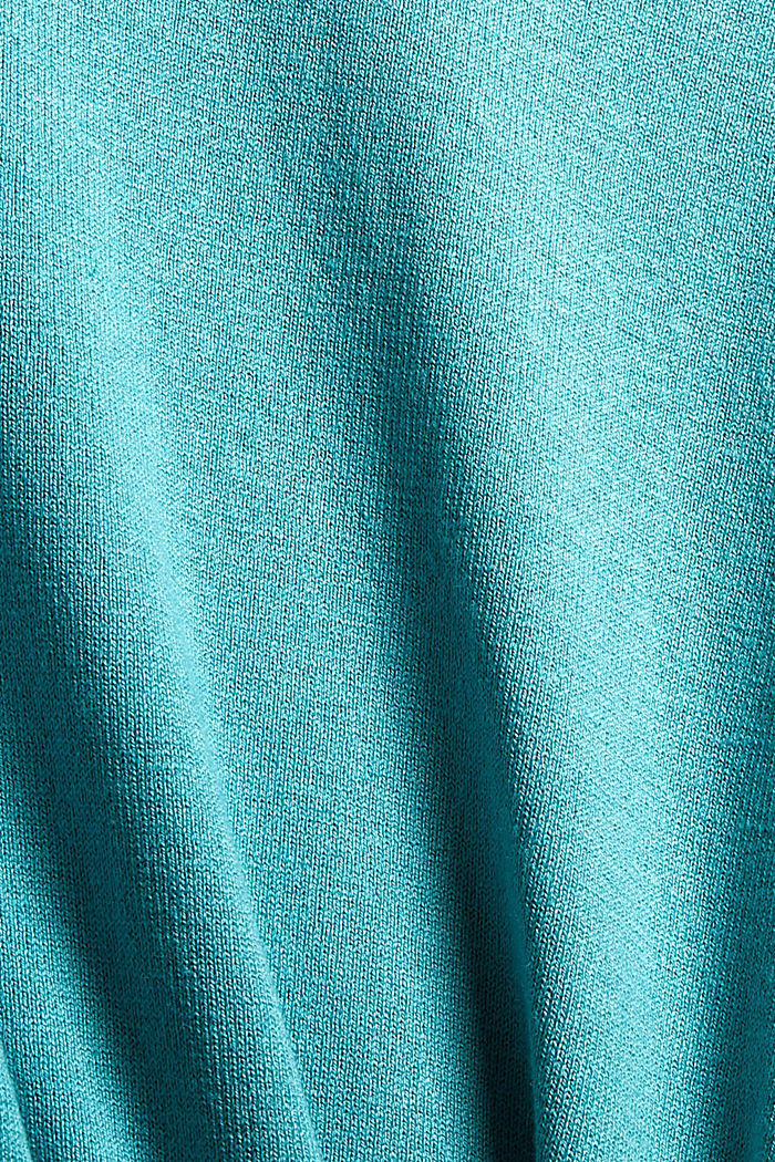 Jumper made of blended organic cotton, TURQUOISE, detail image number 4