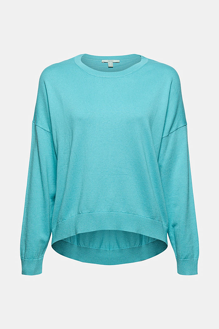 Jumper made of blended organic cotton, TURQUOISE, detail image number 8