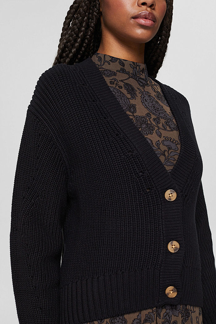 Cardigan made of 100% organic cotton, BLACK, detail image number 2