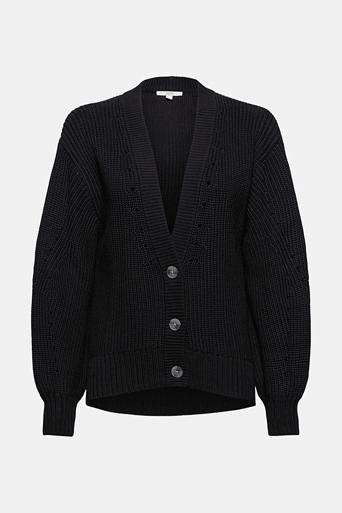 Cardigan made of 100% organic cotton, BLACK, detail image number 5