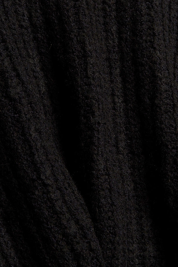 Thick cardigan made of blended organic cotton, BLACK, detail image number 4