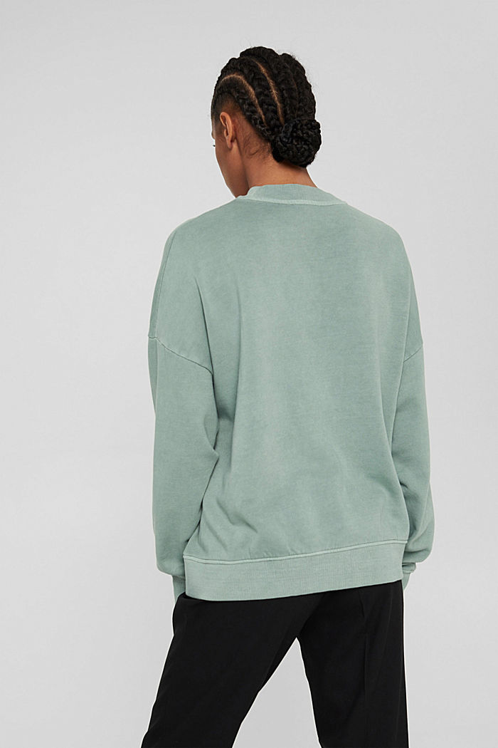 Sweatshirt made of 100% organic cotton, DUSTY GREEN, detail image number 3