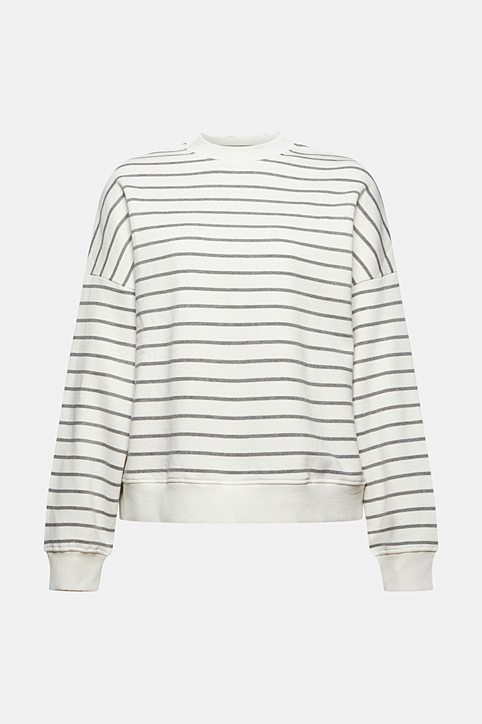 Striped sweatshirt made of an organic cotton blend, OFF WHITE, detail image number 6