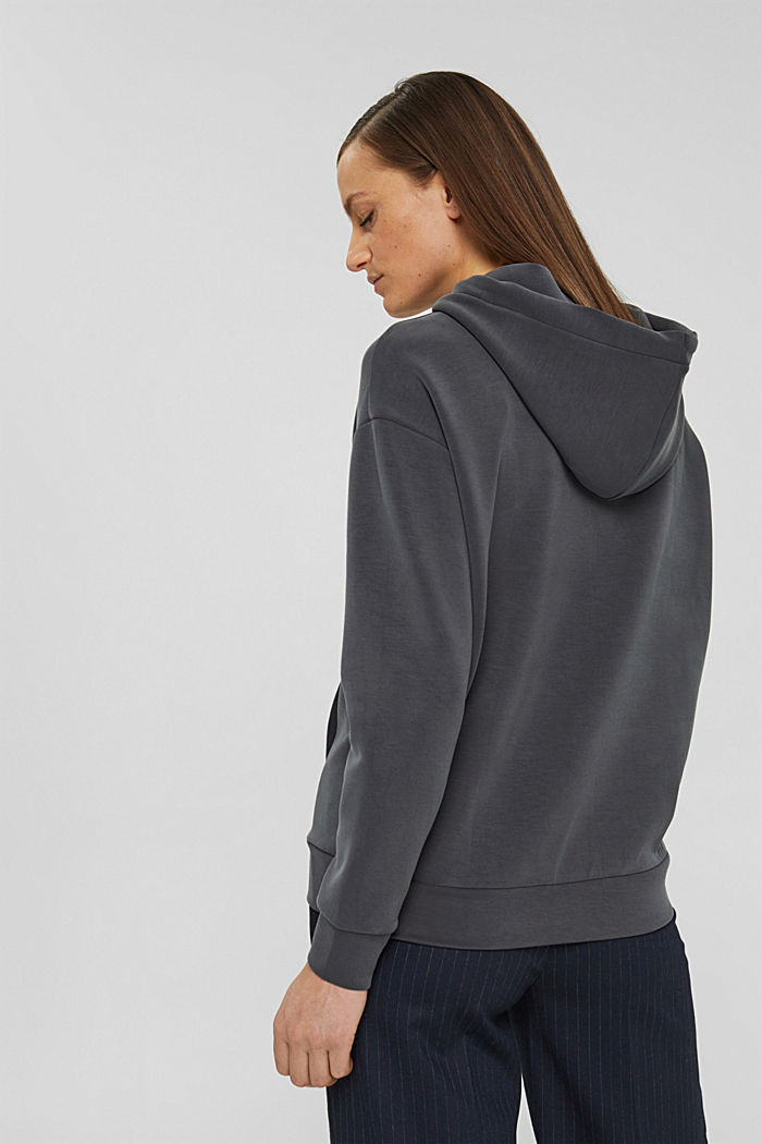 Hoodie in compact sweatshirt fabric with TENCEL™, ANTHRACITE, detail image number 3