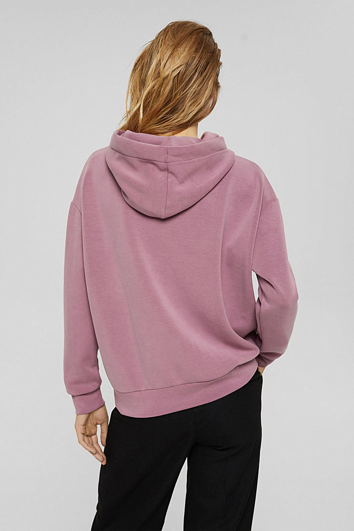 Hoodie in compact sweatshirt fabric with TENCEL™, MAUVE, detail image number 3