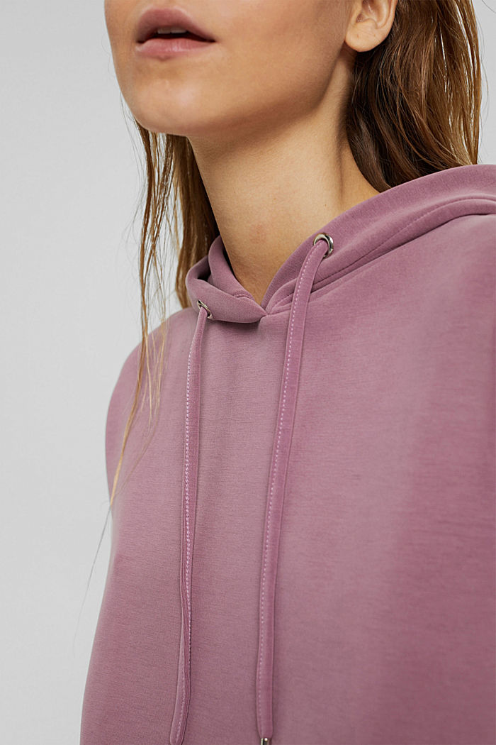 Hoodie in compact sweatshirt fabric with TENCEL™, MAUVE, detail image number 2