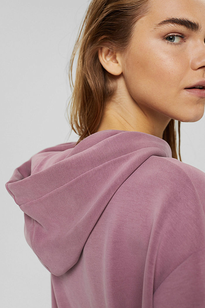 Hoodie in compact sweatshirt fabric with TENCEL™, MAUVE, detail image number 5