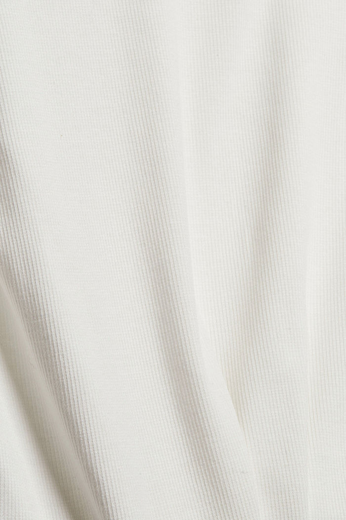Ribbed long sleeve polo neck top, OFF WHITE, detail image number 4