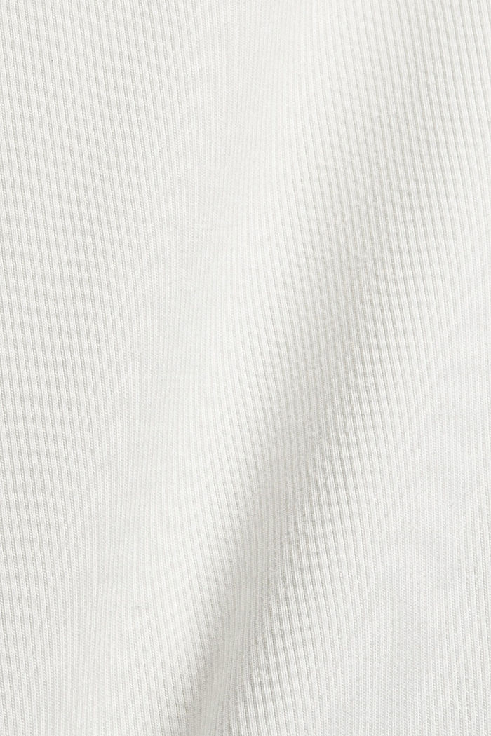 Ribbed long sleeve top, organic cotton, OFF WHITE, detail image number 4