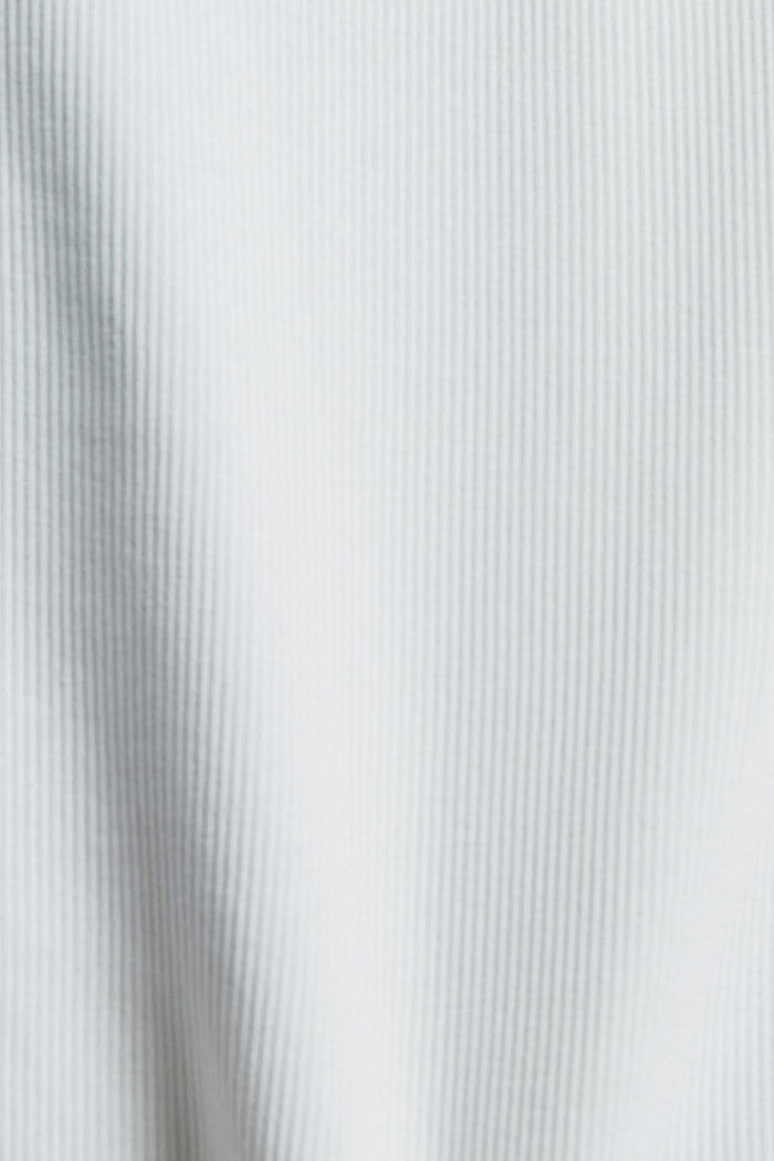 Ribbed long sleeve top, organic cotton, LIGHT TURQUOISE, detail image number 4