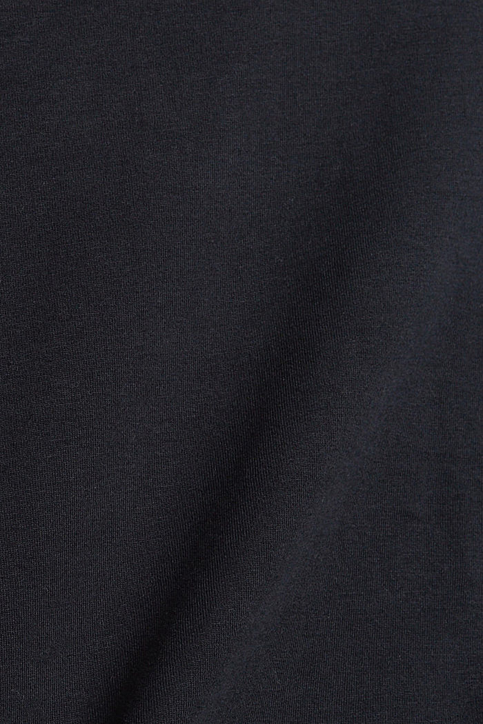 T-shirt à manches longues froncé, coton biologique, BLACK, detail image number 4