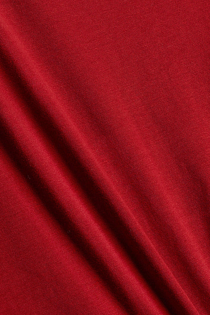 T-shirt à manches longues froncé, coton biologique, DARK RED, detail image number 4