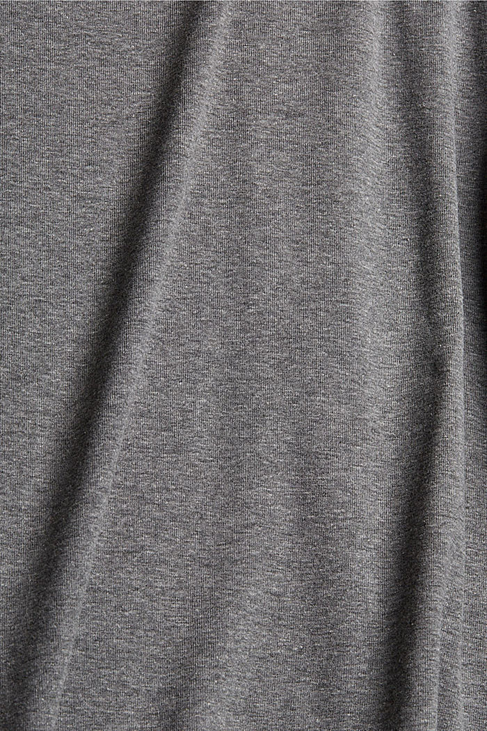 T-shirt CURVY à manches longues en coton biologique mélangé, GUNMETAL, detail image number 1