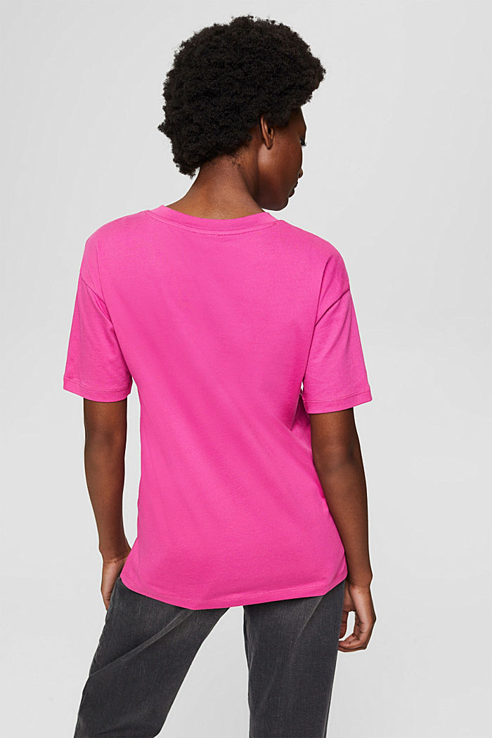 Oversized T-shirt van 100% katoen, PINK FUCHSIA, detail image number 3