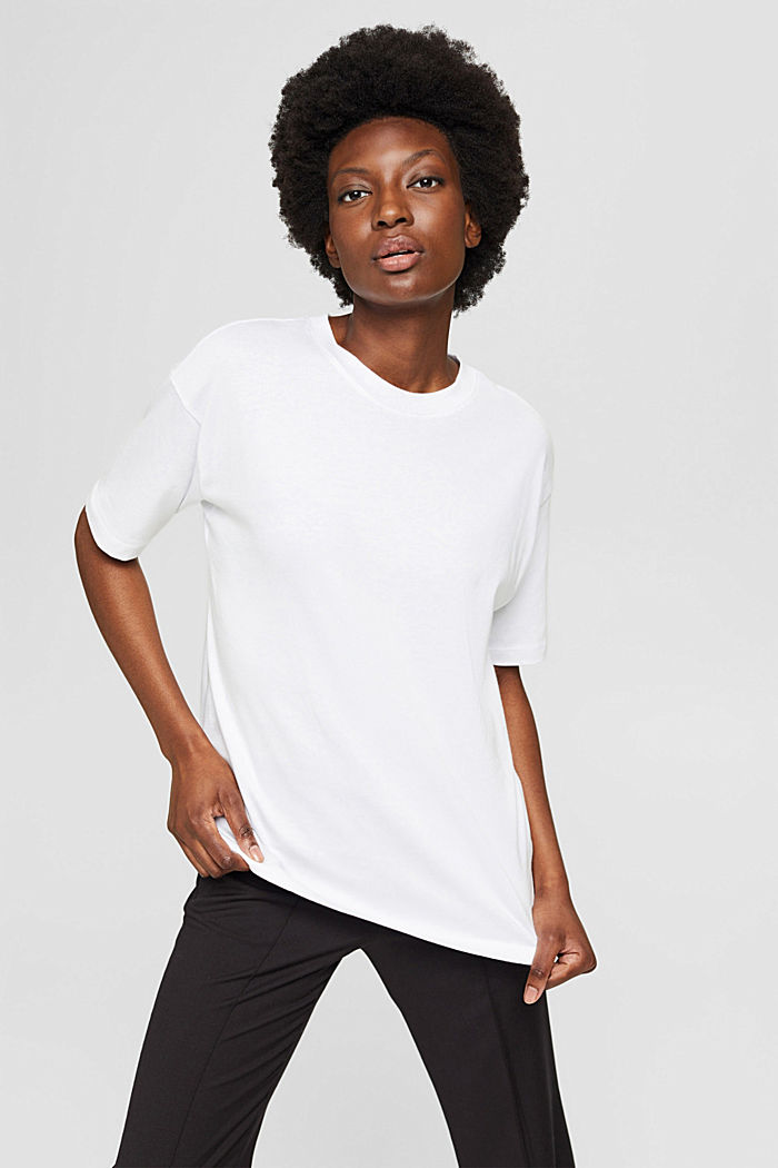 Oversized T-shirt van katoen, WHITE, detail image number 0