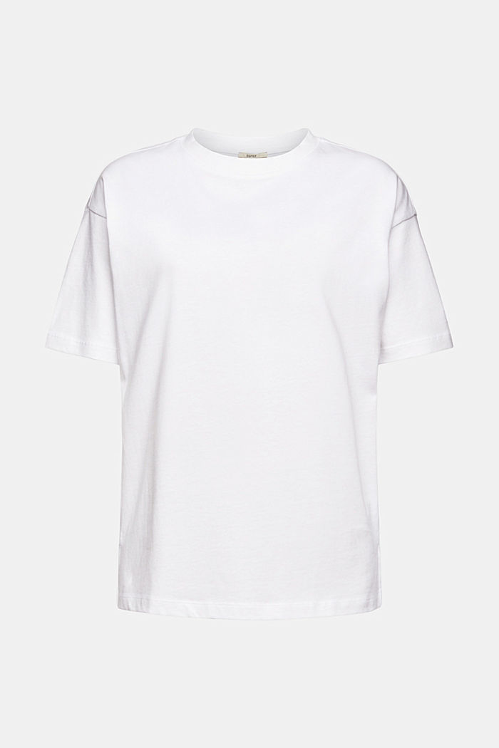 Oversized T-shirt van katoen, WHITE, overview