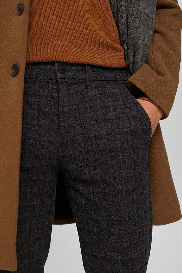 Pantalon à motif en coton biologique, ANTHRACITE, detail image number 2