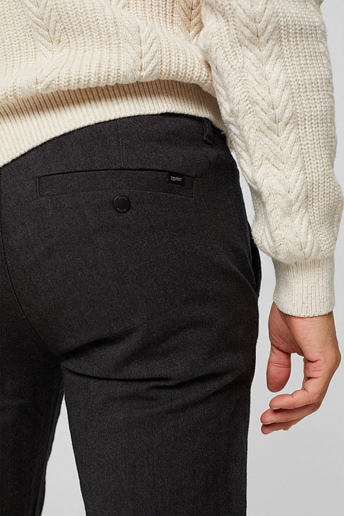 Pantalon à ceinture élastique, coton biologique, ANTHRACITE, detail image number 5