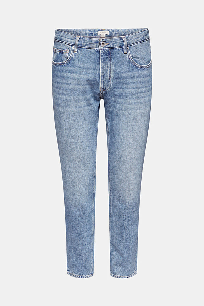 Katoenen jeans met garment-washed effecten, BLUE MEDIUM WASHED, detail image number 5