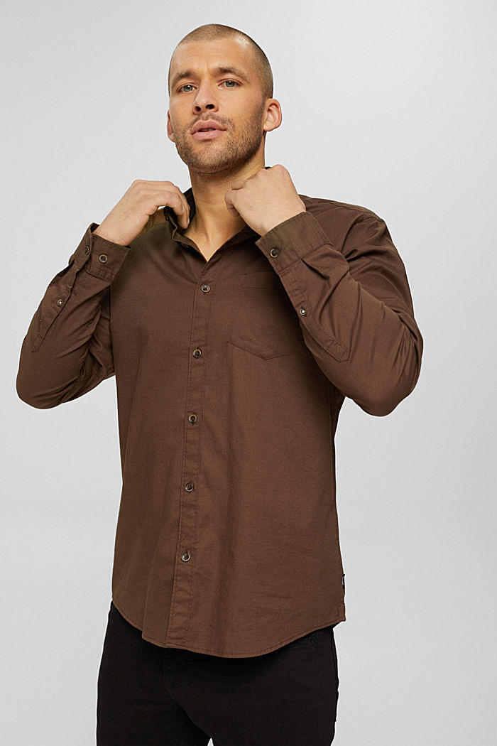 Button-Down-Hemd aus 100% Organic Cotton, BROWN, detail image number 0