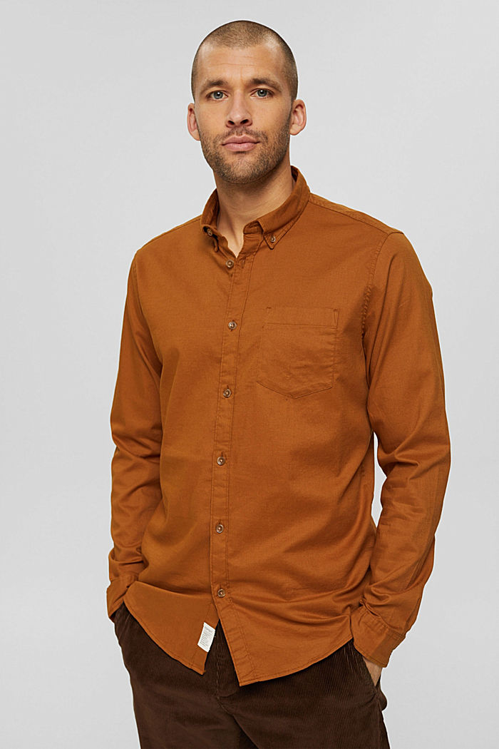 Button-Down-Hemd aus 100% Organic Cotton, CAMEL, detail image number 0