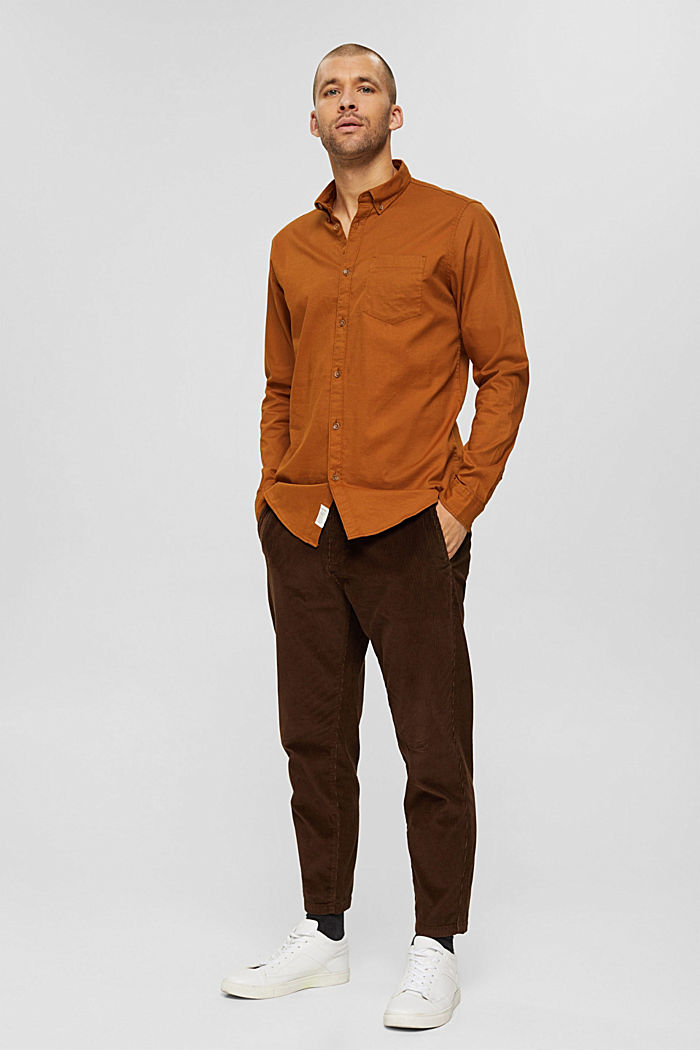 Button-Down-Hemd aus 100% Organic Cotton, CAMEL, detail image number 6