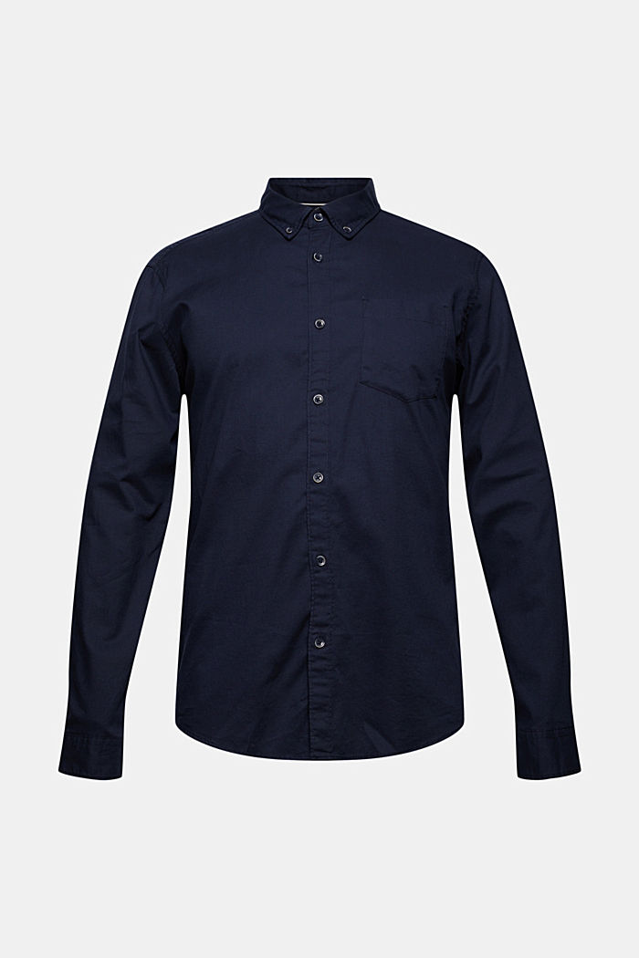 Button-Down-Hemd aus 100% Organic Cotton, NAVY, overview