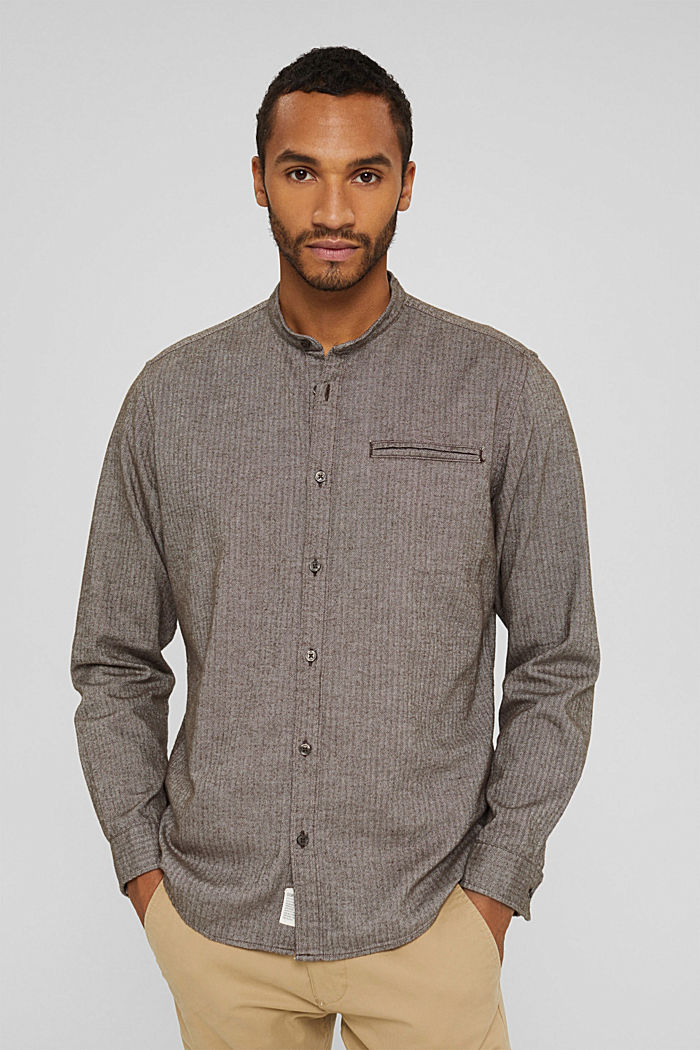 Shirt with a herringbone pattern, organic cotton