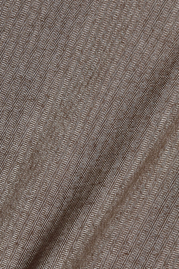 Chemise à motif à chevrons, coton biologique, BROWN, detail image number 4