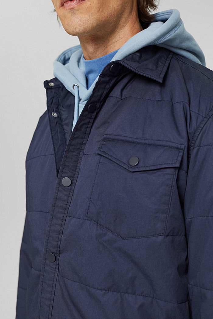 Wattiertes Overshirt aus Baumwolle, DARK BLUE, detail image number 2
